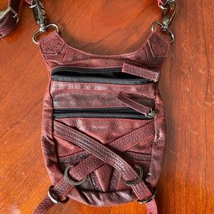 Wild Card Red Leather Waist Holster and Hip Bag